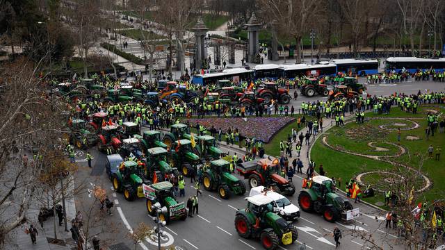 Spanish farmers protest in Madrid