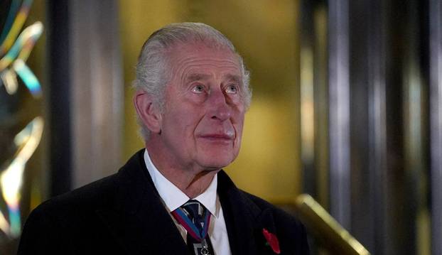 Britain's King Charles and Queen Camilla attend the Royal British Legion Festival of Remembrance, in London
