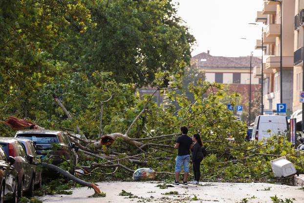 Aftermath of thunderstorm and heavy rain in Milan