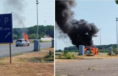 VIDEO Izgorio automobil na A3