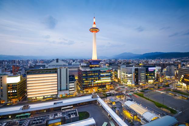 Kyoto, Japan City Skyline