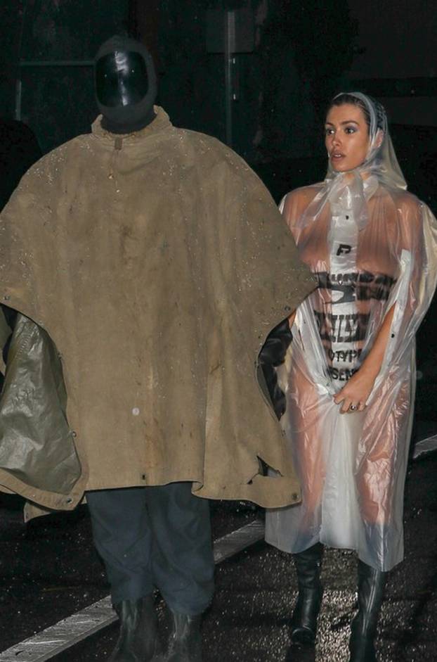 *EXCLUSIVE* Kanye West & Wife Bianca Defy State of Emergency as the Rainswept Couple Dons Bundle up for Studio Session!