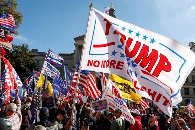 Supporters of U.S. President Trump protest in Atlanta, Georgia