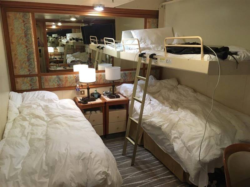 General view of a cabin of the cruise ship Diamond Princess, where passengers are being quarantined due to coronavirus suspicions onboard, in Yokohama
