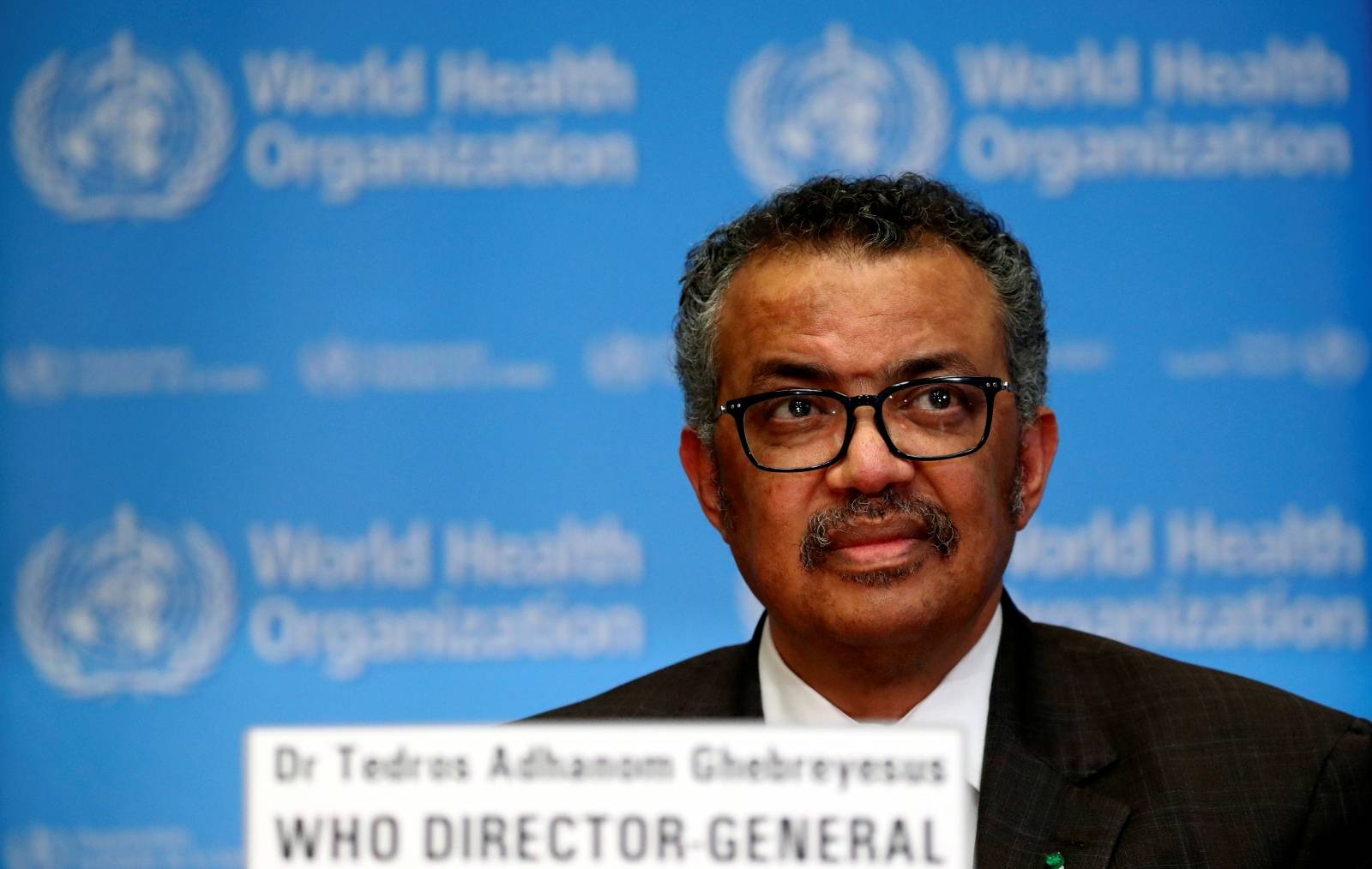 FILE PHOTO: World Health Organization holds daily news briefing on coronavirus, in Geneva