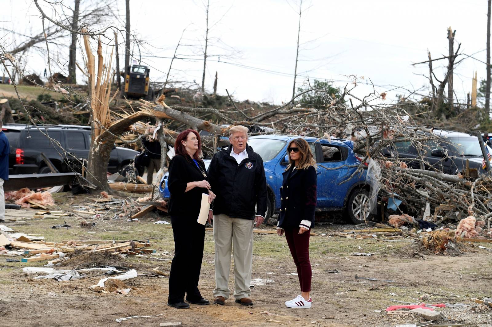 President Trump visits tornado-ravaged Alabama