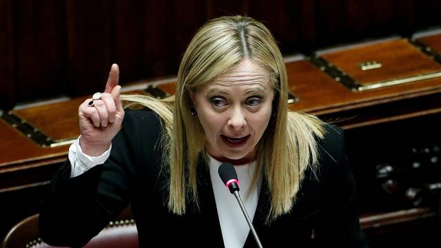 FILE PHOTO: Italy's Prime Minister Meloni attends question time at the lower house of parliament, in Rome