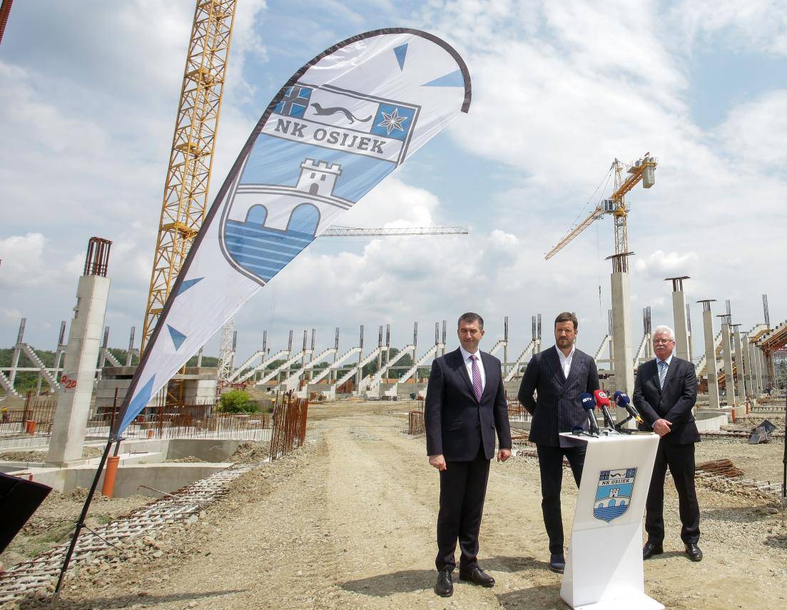 Osijek: Obilazak radova na izgradnji novog stadiona na Pampasu