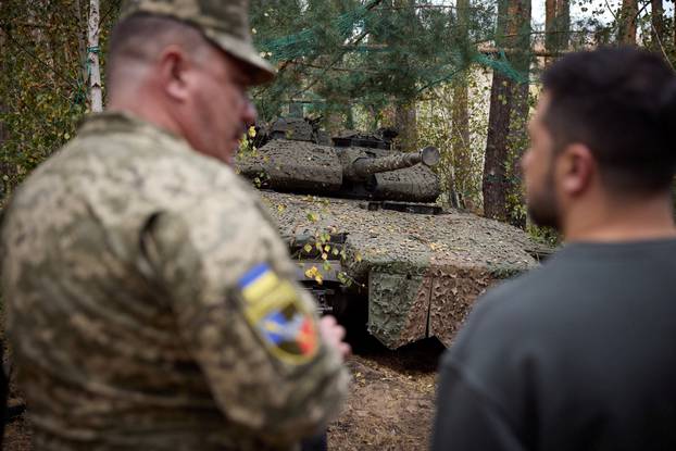 Ukraine's President Zelenskiy visits a front line in Eastern Ukraine