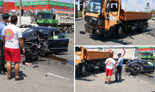 Nesreća na Slavonskoj aveniji: Auto smrskan, ima ozlijeđenih