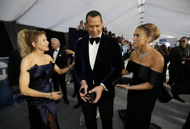 26th Screen Actors Guild Awards – Arrivals – Los Angeles, California, U.S., January 19, 2020 –  Renee Zellweger, Alex Rodriguez  and Jennifer Lopez.