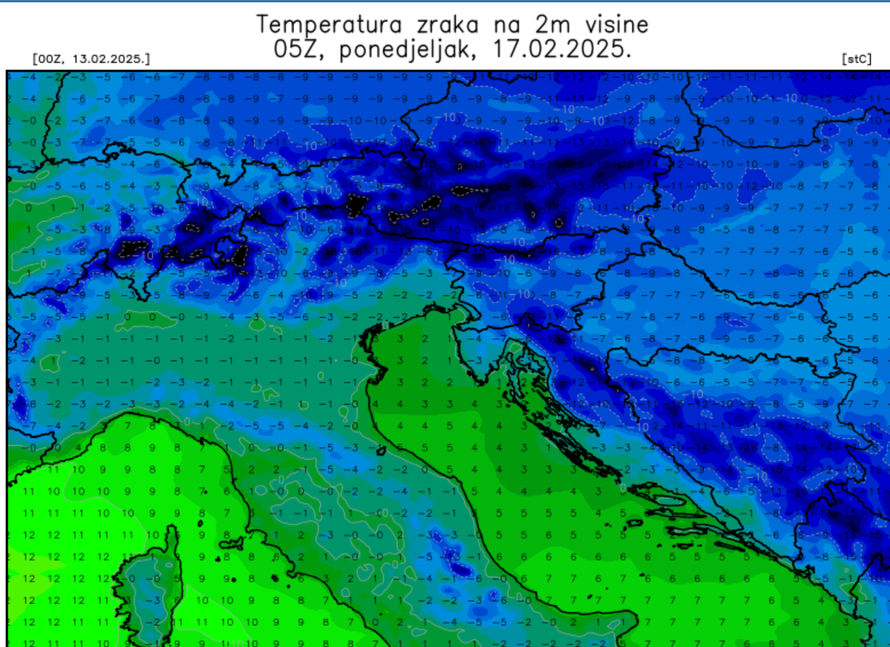 Snijeg na Valentinovo! Evo gdje će ga biti! Hladna fronta stiže za vikend. Bit će i do -16 stupnjeva