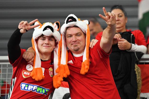 Varaždin: Navijači na utakmici IHF Svjetskog rukometnog prvenstva 2025., Mađarska - Sjeverna Makedonija