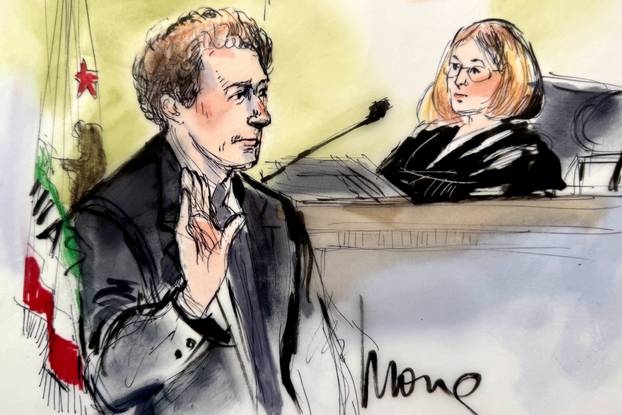 Meta Platforms CEO Mark Zuckerberg at trial in a key test case accusing Meta and Google's YouTube of harming kids' mental health through addictive platforms