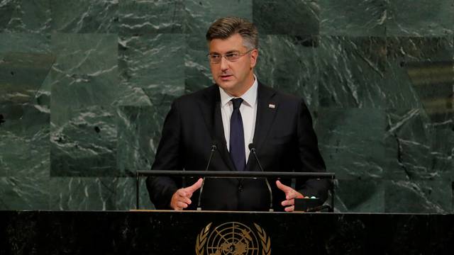 Croatian Prime Minister, Andrej Plenkovic, addresses the 72nd United Nations General Assembly at U.N. headquarters in New York
