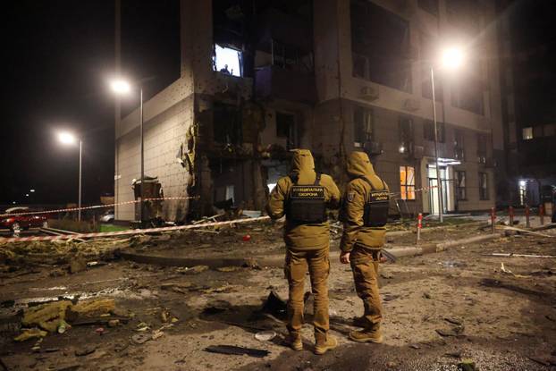 Aftermath of a Russian missile and drone attack, in Kyiv