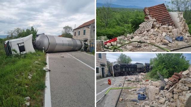 Cisterna udarila u kapelicu kod Drniša i prevrnula se na cestu