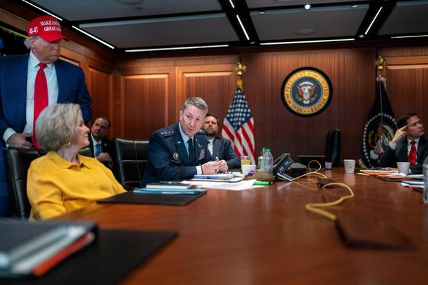 U.S. President Donald Trump holds a meeting in the Situation Room at the White House in Washington