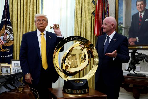 U.S. President Donald Trump and FIFA President Gianni Infantino in the Oval Office of the White House in Washington