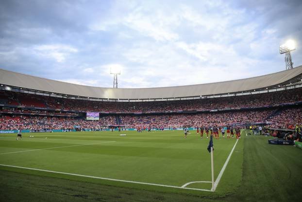 Rotterdam: Zagrijavanje hrvatskih igrača uoči susreta Hrvatske i Španjolske u finalu Lige nacija