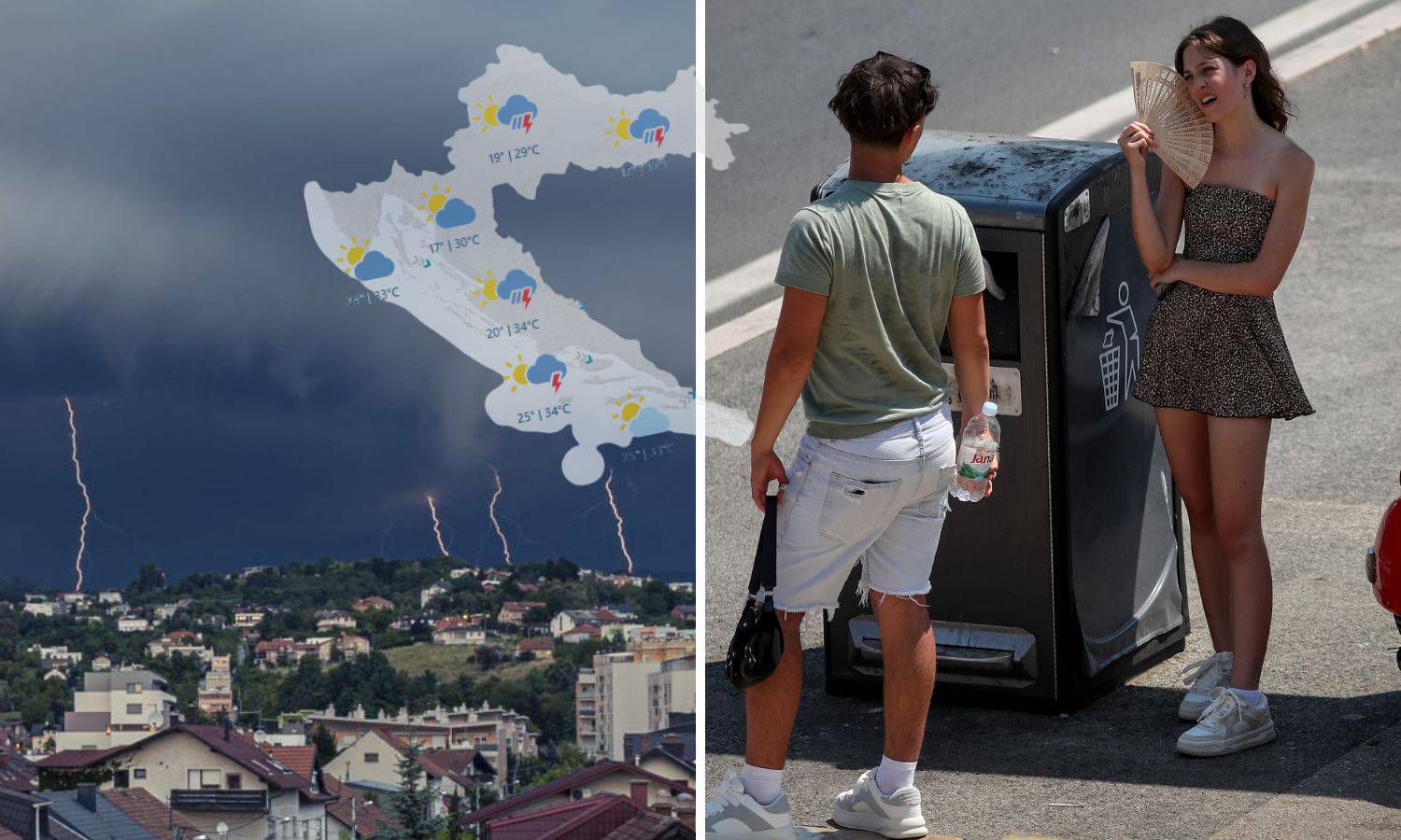 Nevrijeme stiglo u Hrvatsku, na snazi meteoalarm zbog vrućina: Za vikend se očekuje do 40 °C!