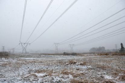 A general view of snow in Brackenhurst