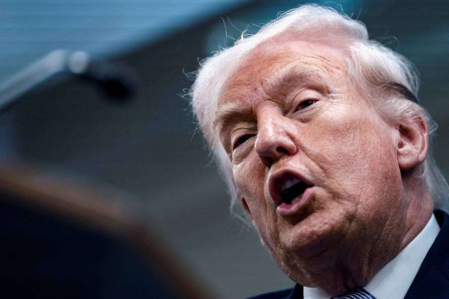 U.S. President Trump holds a press conference in the briefing room at the White House