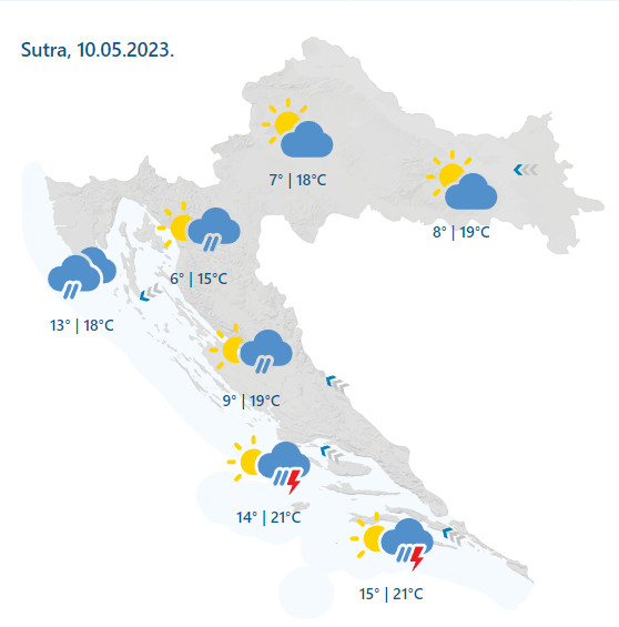 DHMZ izdao žuto upozorenje za Kvarner zbog jakih udara bure