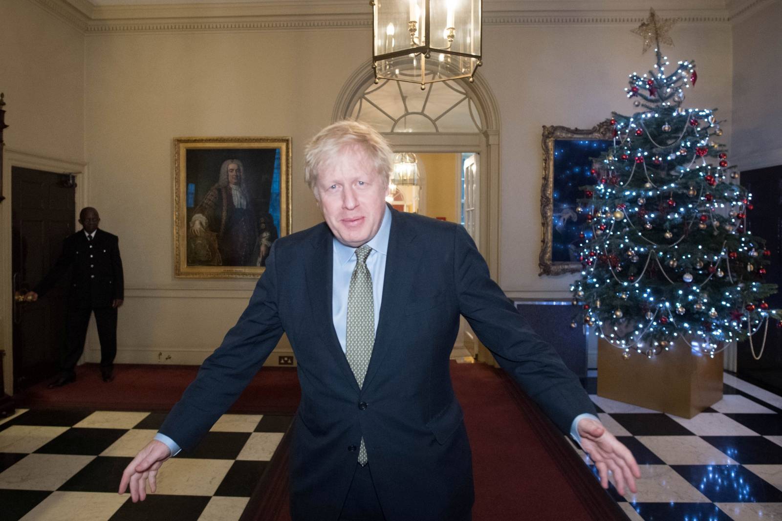 Britain's PM Johnson leaves Downing Street for Buckingham Palace, London