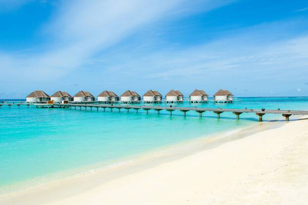 Overwater bungalow in the Indian Ocean