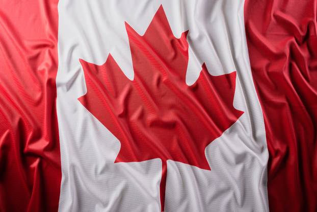 National flag of Canada background, beautiful colored with cloth