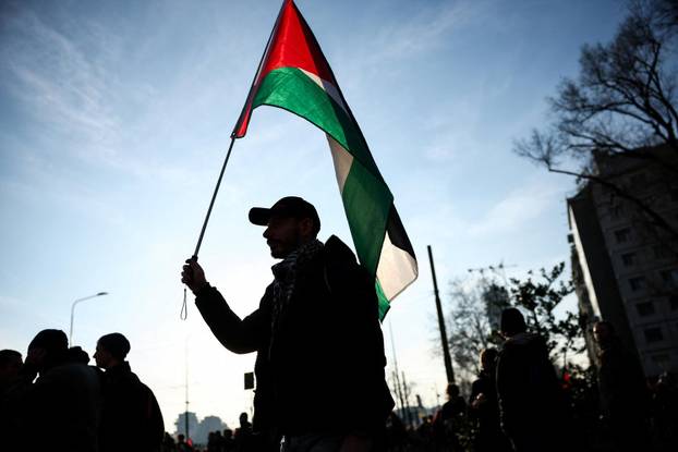 Demonstrators protest the 2026 Winter Olympics in Milan