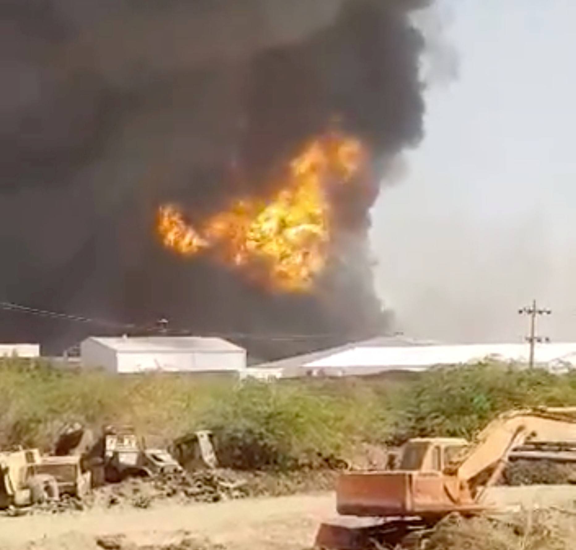 Smoke rises following ceramics factory explosion in Khartoum