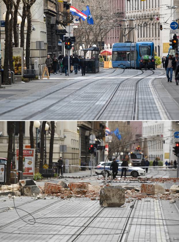 Zagreb na dan potresa i danas