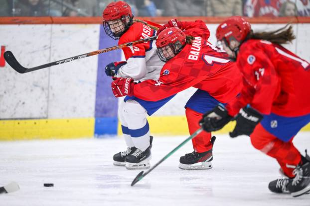 Zagreb:  Susret Hrvatske i Srbije na Svjetskom prvenstvu u hokeju za žene divizije III