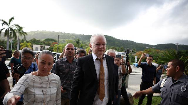 WikiLeaks founder Julian Assange appears at a U.S. District Court in Saipan