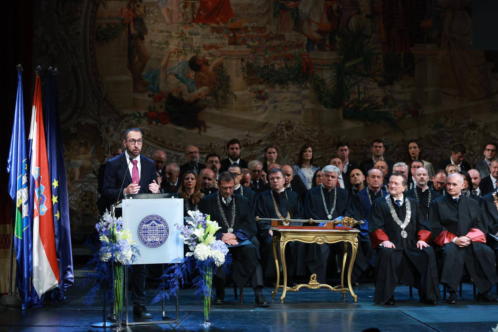 Zagreb: Svečana inauguracija rektora Sveučilišta u Zagrebu Stjepana Lakušića