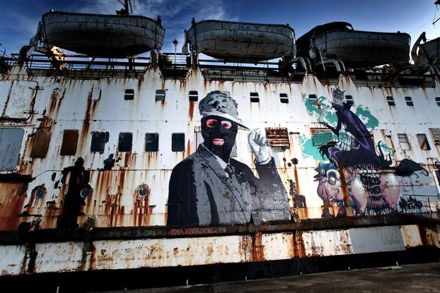 The abandoned Duke of Lancaster ship, Mostyn Docks, North Wales