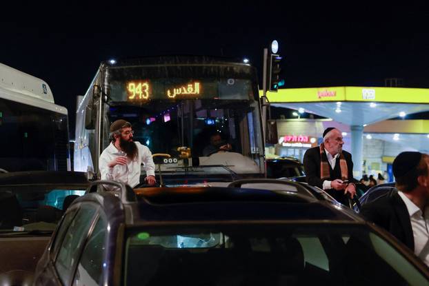 Israelis protest a ceasefire deal, in Jerusalem