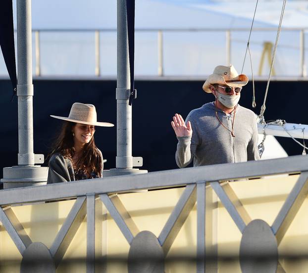EXCLUSIVE: **PREMIUM RATES APPLY** Leonardo DiCaprio celebrates with his girlfriend Camila on a mega yacht for her Birthday