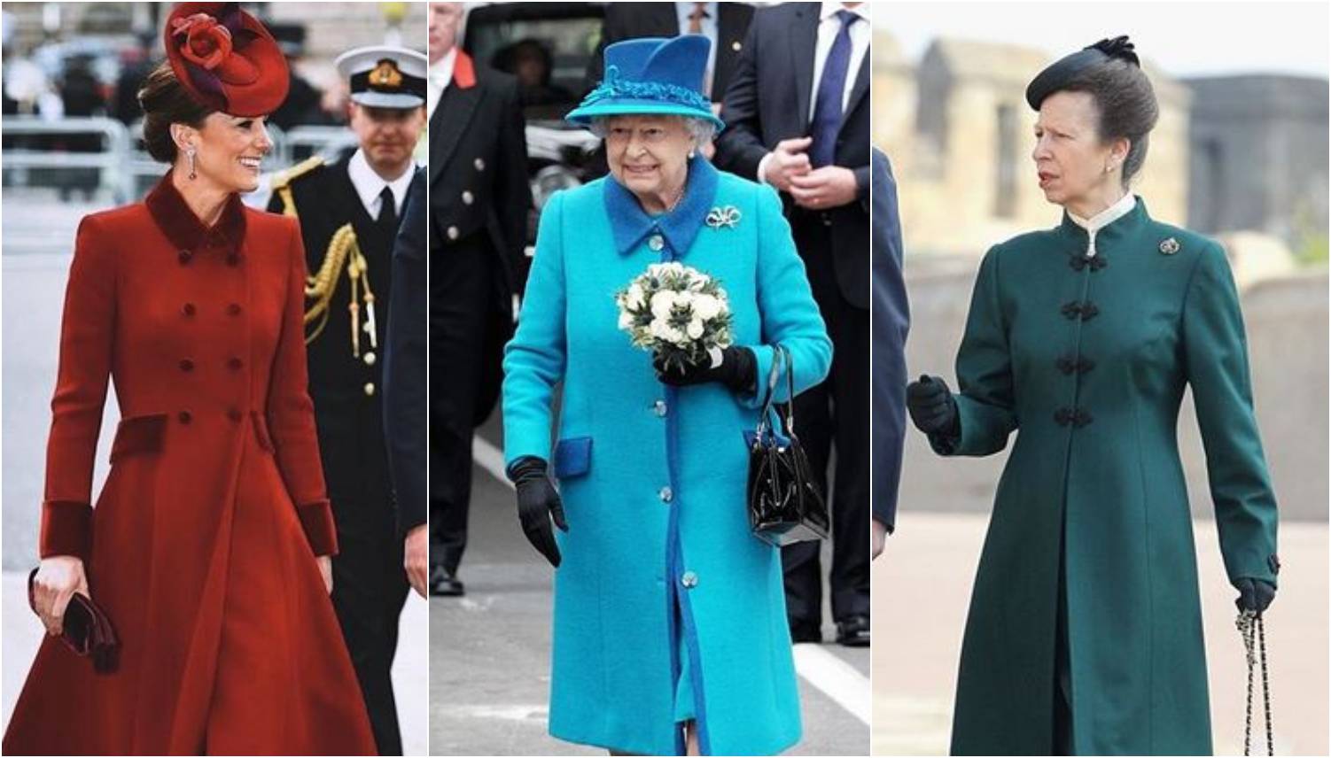 Kate, Elizabeta, Anne: Dame s dvora vole kapute u bojama