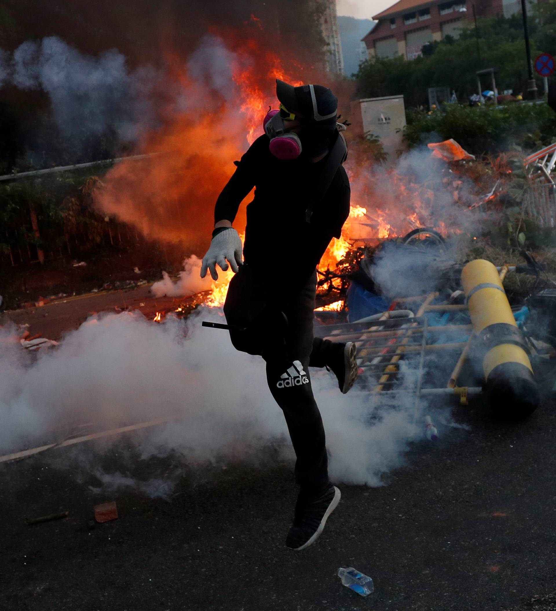 Protests as Hong Kong marks the 70th anniversary of the founding of the People's Republic of China