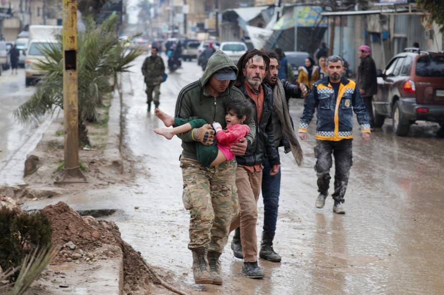 Aftermath of earthquake in rebel-held town of Jandaris
