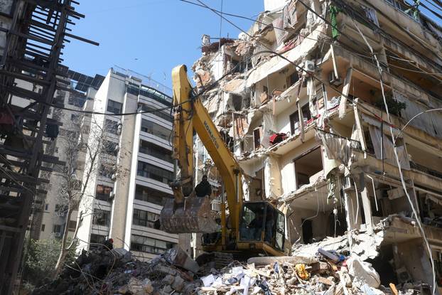 Aftermath of an Israeli strike carried out on Wednesday, in Ain Al Mraiseh in Beirut