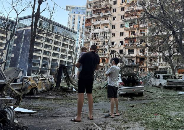 Russian missile and drone strike in Kyiv