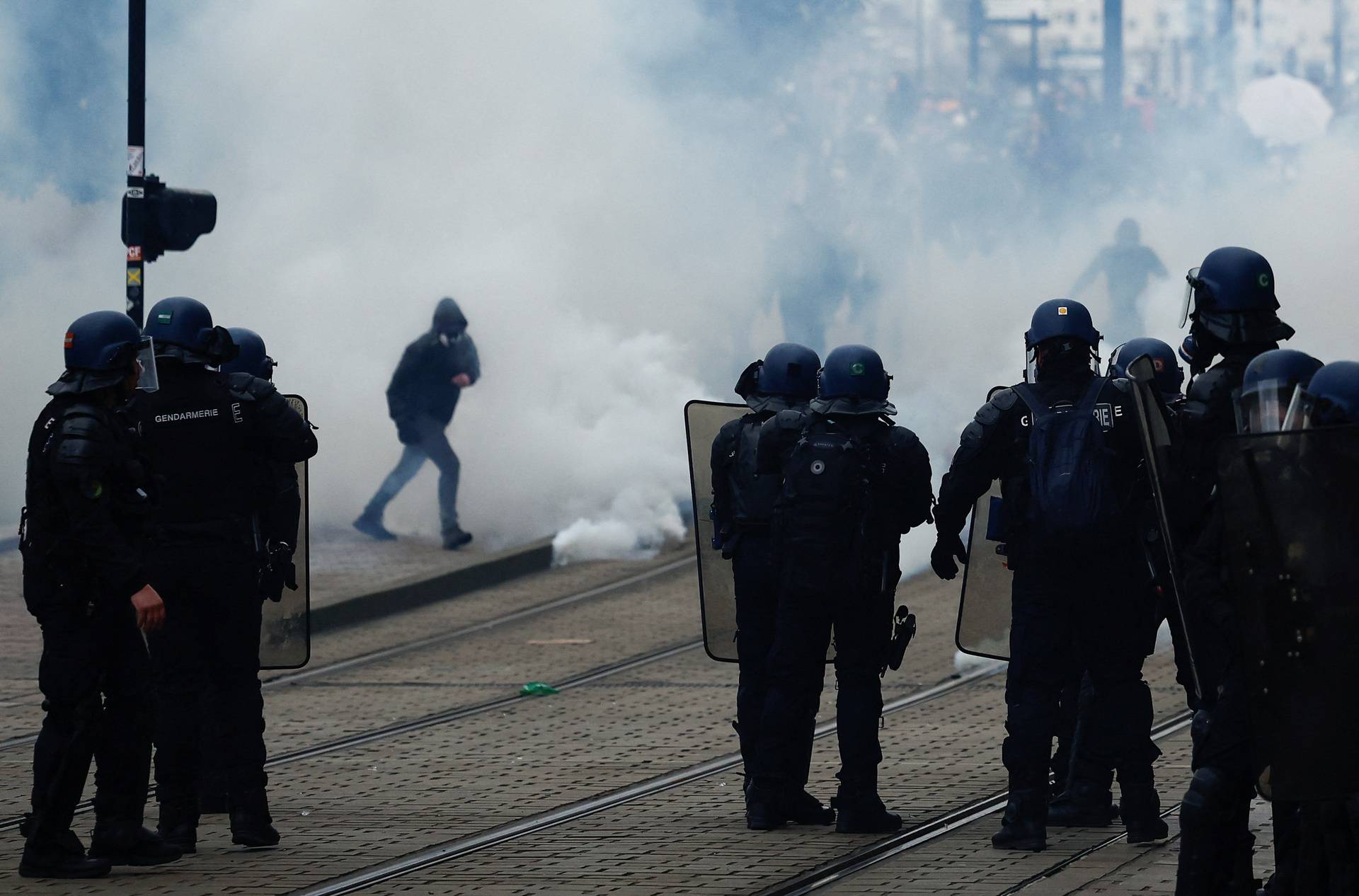 Anti-pension bill protest in Nantes