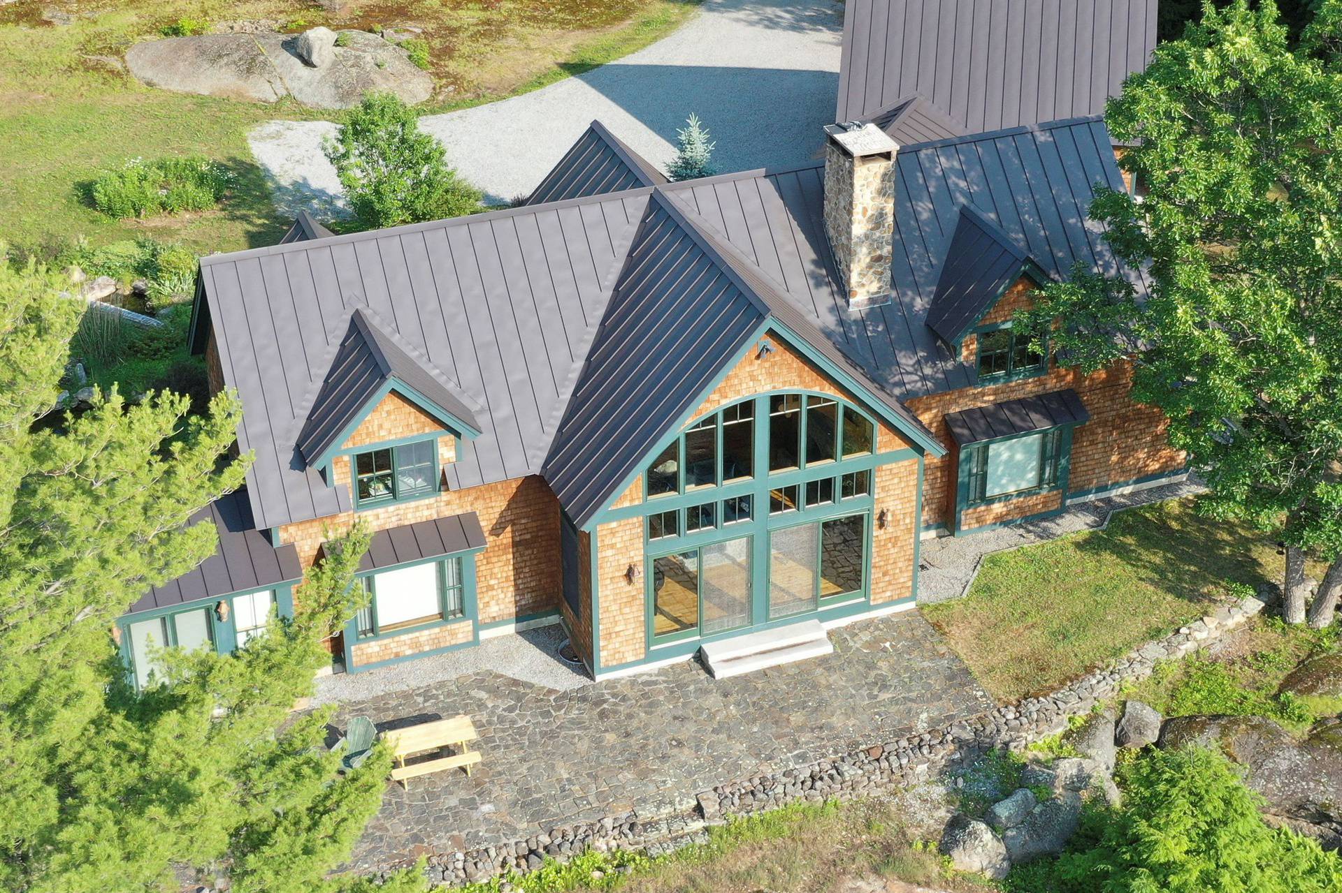 Aerial view of the property where Ghislaine Maxwell was arrested by the FBI is seen in Bradford