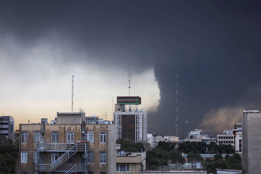 Smoke rises following an explosion, amid the U.S.-Israeli conflict with Iran, in Tehran