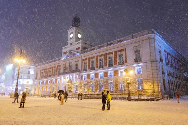 Snowfall in Madrid