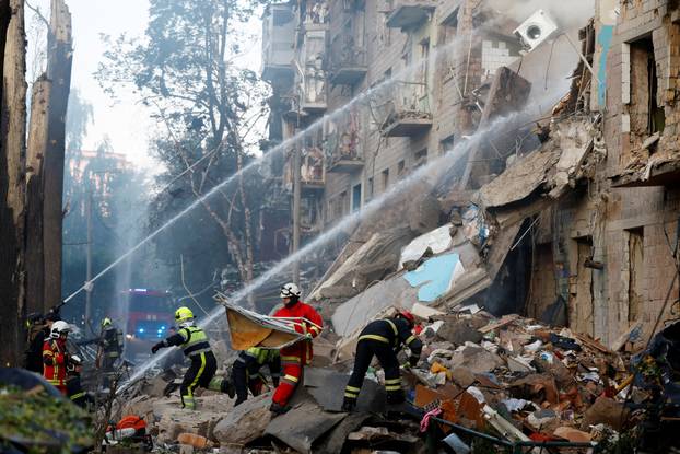 Aftermath of Russian drone and missile strikes, amid Russia's attack on Ukraine, in Kyiv